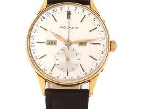 Title: armbåndsur i 18k guld med kalender og manuelt optræk
Brand: Movado
Model: 
Ref: 4776
Category: Dress
Diameter: 32mm
Functions: Dato, Ugedag
Year: 1950
Price: 19000
Condition: undefined
Dial Color: Sølv
Strap: Læder
Case material: Guld
Gender: Herre
Match: 100.0%
Billedet er ejet af Bruun Rasmussen (417485) Et Movado ur