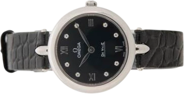 Title: De Ville of steel, ref. 42413276051001, quartz, 2012 with diamond dial
Brand: Omega
Model: De Ville
Ref: 42413276051001
Category: Dress
Diameter: 27mm
Functions: Dato
Year: 2012
Price: 12000
Condition: 8.0
Dial Color: Sort
Strap: Læder
Case material: Stål
Gender: Dame
Match: 100.0%
Billedet er ejet af Bruun Rasmussen (628717) Et Omega ur