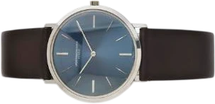 Titel: Patrimony 18k hvidguld, ref. 6115 A
Mærke: Vacheron Constantin
Model: Patrimony
Ref.: 6115 A
Kategori: Dress
Diameter: 33mm
Funktioner: Dato
Årgang: 1970
Pris: 27500
Skivefarve: Blå
Rem: Læder
Kassemateriale: Guld
Køn: Herre
Match: 100.0%
Billedet ejes af Bruun Rasmussen (931951) Et Vacheron Constantin ur