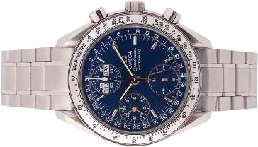 Titel: Speedmaster Auto Date af stål, ref. 175.0084 (Nyhed)
Mærke: Omega
Model: Speedmaster Auto Date
Ref.: 175.0084
Årgang: 1998
Tilbehør: Boks
Stand: 8.5 (Brugt)
Pris: 16.500 kr.
Diameter: 39mm
Funktioner: Kronograf, Dato, Ugedag, Månefase
Skivefarve: Blå
Rem: Metal
Kassemateriale: Stål
Kategori: Racing
Køn: Herre
Match: 100.0%
Billedet ejes af Bruun Rasmussen (1013092) Et Omega ur