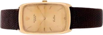 Titel: Cellini ref. 4108 i 18 kt. guld (Nyhed)
Mærke: Rolex
Model: Cellini
Ref.: 4108
Årgang: 1976
Tilbehør:
Pris: 27.500 kr.
Diameter:
Funktioner:
Skivefarve: Guld
Rem: Læder
Kassemateriale: Guld
Kategori: Dress
Køn: Unisex
Match: 100.0%
Billedet ejes af Bruun Rasmussen (1207273) Et Rolex ur