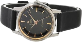 Titel: Seamaster af stål, ref. 14704, 1959 (Nyhed)
Mærke: Omega
Model: Seamaster
Ref.: 14704
Årgang: 1959
Tilbehør: Boks
Stand: 6.0 (Brugt)
Pris: 4.000 kr.
Diameter: 33mm
Funktioner: Dato
Skivefarve: Sort
Rem: Læder
Kassemateriale: Stål
Kategori: Dress
Køn: Herre
Match: 100.0%
Billedet ejes af Bruun Rasmussen (1013054) Et Omega ur