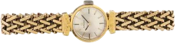 Title: Wristwatch of 18k Gold with Manual Winding (New)
Brand: Omega
Model:
Ref: 511245
Category: Dress
Diameter: 17mm
Functions:
Year:
Price: 10000
Condition: 7.0
Dial Color: Sølv
Strap: Andet
Case material: Guld
Gender: Dame
Match: 100.0%
Billedet er ejet af Bruun Rasmussen (670289) Et Omega ur