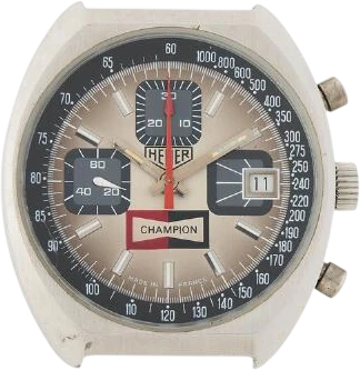 Titel: Champion “Franske Heuer” kronograf i stål (Nyhed)
Mærke: Heuer
Model: Champion
Ref.: 1614
Årgang: 1975
Tilbehør:
Pris: 17.500 kr.
Diameter: 38mm
Funktioner: Kronograf, Dato
Skivefarve: Grå
Rem: Andet
Kassemateriale: Stål
Kategori: Racing
Køn: Herre
Match: 100.0%
Billedet ejes af Bruun Rasmussen (1098496) Et Heuer ur
