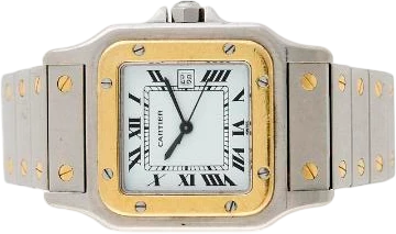 Title: Santos Carrée of 18k gold and steel, ref. 2961, 1980s (New)
Brand: Cartier
Model: Santos Carrée
Ref: 2961
Category: Dress
Diameter: 29mm
Functions: Dato
Year: 1980
Price: 13500
Condition: 6.0
Dial Color: Hvid
Strap: Metal
Case material: Guld
Gender: Unisex
Match: 100.0%
Billedet er ejet af Bruun Rasmussen (816409) Et Cartier ur