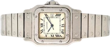 Title: Santos Carrée stål armbåndsur med dato fra 1980'erne-1990'erne
Brand: Cartier
Model: Santos Carrée
Ref: null
Category: Dress
Diameter: 29mm
Functions: Dato
Year: 1980
Price: 11000
Condition: 4.0
Dial Color: Hvid
Strap: Metal
Case material: Stål
Gender: Unisex
Match: 100.0%
Billedet er ejet af Bruun Rasmussen (860569) Et Cartier ur