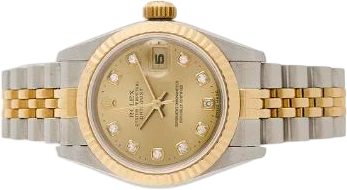 Titel: Datejust af 18 kt. guld og stål med diamantbesat skive, ref. 69173 (Nyhed)
Mærke: Rolex
Model: Datejust
Ref.: 69173
Årgang: 1995
Tilbehør: Boks
Stand: 6.0 (Brugt)
Pris: 37.500 kr.
Diameter: 26mm
Funktioner: Dato
Skivefarve: Guld
Rem: Metal
Kassemateriale: Guld
Kategori: Dress
Køn: Dame
Match: 100.0%
Billedet ejes af Bruun Rasmussen (1013093) Et Rolex ur