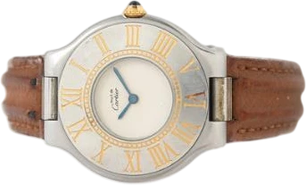Titel: Must 21 partially gilt steel, ref. 1330, 1990s (Nyhed)
Mærke: Cartier
Model: Must 21
Ref.: 1330
Kategori: Dress
Diameter: 31mm
Funktioner:
Årgang: 1990
Pris: 3000
Stand: 7.0 (Brugt)
Skivefarve: Hvid
Rem: Læder
Kassemateriale: Stål
Køn: Unisex
Match: 100.0%
Billedet ejes af Bruun Rasmussen (963573) Et Cartier ur