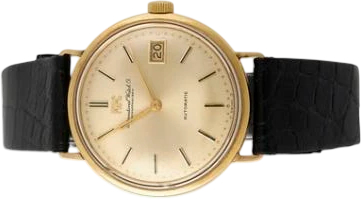 Titel: 18 kt. guld dressur med mekanisk automatisk værk og datovisning, ref. 1818 (Nyhed)
Mærke: IWC
Model:
Ref.: 1818
Årgang:
Tilbehør:
Stand: 4.0 (Brugt)
Pris: 12.500 kr.
Diameter: 35mm
Funktioner: Dato
Skivefarve: Gul
Rem: Læder
Kassemateriale: Guld
Kategori: Dress
Køn: Herre
Match: 100.0%
Billedet ejes af Bruun Rasmussen (1057266) Et IWC ur