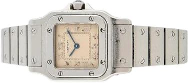 Titel: Santos Galbée stål ur, ref. 1565, quartz, 1990'erne (Nyhed)
Mærke: Cartier
Model: Santos Galbée
Ref.: 1565
Kategori: Dress
Diameter: 23mm
Funktioner: Dato
Årgang: 1990
Pris: 11000
Stand: 6.0 (Brugt)
Skivefarve: Hvid
Rem: Metal
Kassemateriale: Stål
Køn: Dame
Match: 100.0%
Billedet ejes af Bruun Rasmussen (963612) Et Cartier ur