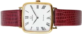 Titel: Genève i forgyldt stål med rød læderrem (Nyhed)
Mærke: Omega
Model: Genève
Ref.: 511.0415
Årgang: 1974
Tilbehør:
Pris: 3.500 kr.
Diameter: 27mm
Funktioner:
Skivefarve: Hvid
Rem: Læder
Kassemateriale: Stål
Kategori: Dress
Køn: Dame
Match: 100.0%
Billedet ejes af Bruun Rasmussen (1220650) Et Omega ur
