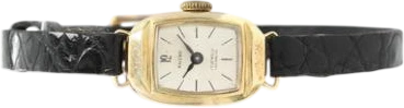 Title: A wristwatch of 14k gold. Ref. 4045. Mechanical movement with manual winding. (New)
Brand: /
Model: /
Ref: 4045
Category: Dress
Diameter: 15mm
Functions:
Year:
Price: 3000
Condition: 4.0
Dial Color:
Strap: Læder
Case material: Guld
Gender: Dame
Match: 100.0%
Billedet er ejet af Bruun Rasmussen (816412) Et / ur