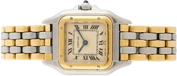 Titel: Panthère of 18k gold and steel, ref. 112000R, 1992 (Nyhed)
Mærke: Cartier
Model: Panthère
Ref.: 112000R
Kategori: Dress
Diameter: 22mm
Funktioner: Dato
Årgang: 1992
Pris: 9000
Stand: 7.0 (Brugt)
Skivefarve: Hvid
Rem: Metal
Kassemateriale: Guld
Køn: Dame
Match: 100.0%
Billedet ejes af Bruun Rasmussen (963590) Et Cartier ur