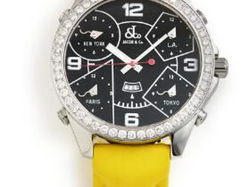 Title: Five Time Zones i stål og diamanter, ref. JC-2D
Brand: Jacob & Co.
Model: Five Time Zones
Ref: JC-2D
Category: Dress
Diameter: 47mm
Functions: Dato, GMT
Year: 2013
Price: 17500
Condition:
Dial Color: Sort
Strap: Andet
Case material: Stål
Gender: Herre
Match: 100.0%
Billedet er ejet af Bruun Rasmussen (501450) Et Jacob & Co. ur