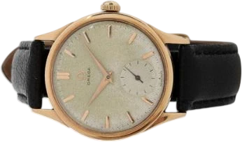 Titel: Armbåndsur af 14 kt. guld, Ref. 5178, 1952 (Nyhed)
Mærke: Omega
Model:
Ref.: 5178
Årgang: 1952
Tilbehør:
Stand: 7.0 (Brugt)
Pris: 7.000 kr.
Diameter: 34mm
Funktioner: Dato
Skivefarve: Grå
Rem: Læder
Kassemateriale: Guld
Kategori: Dress
Køn: Herre
Match: 100.0%
Billedet ejes af Bruun Rasmussen (1057279) Et Omega ur