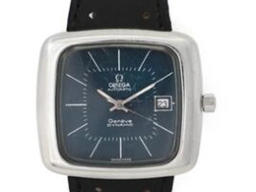 Title: Genève Dynamic of steel with automatic movement and date, 1970s (New)
Brand: Omega
Model: Genève Dynamic
Ref: null
Category: Dress
Diameter: 40mm
Functions: Dato
Year: 1970
Price: 5000
Condition: undefined
Dial Color: Blå
Strap: Læder
Case material: Stål
Gender: Herre
Match: 100.0%
Billedet er ejet af Bruun Rasmussen (417451) Et Omega ur