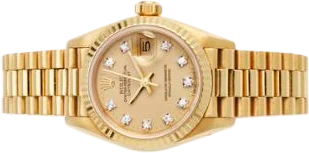 Title: Datejust 18k guld med diamant-set skive, ref. 6917 (New)
Brand: Rolex
Model: Datejust
Ref: 6917
Category: Dress
Diameter: 26mm
Functions: Dato
Year: 1984
Price: 72500
Condition: 8.5
Dial Color: Guld
Strap: Metal
Case material: Guld
Gender: Dame
Match: 100.0%
Billedet er ejet af Bruun Rasmussen (904678) Et Rolex ur
