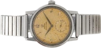 Titel: Seamaster i stål, ref. 2964/2970, fra 1958 (Nyhed)
Mærke: Omega
Model: Seamaster
Ref.: 2964/2970
Årgang: 1958
Tilbehør:
Stand: 5.5 (Brugt)
Pris: 3.000 kr.
Diameter: 33mm
Funktioner:
Skivefarve: Guld
Rem: Metal
Kassemateriale: Stål
Kategori: Dress
Køn: Unisex
Match: 100.0%
Billedet ejes af Bruun Rasmussen (1220611) Et Omega ur