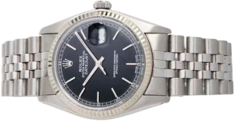 Title: Datejust of steel, ref. 16014 (New)
Brand: Rolex
Model: Datejust
Ref: 16014
Category: Dress
Diameter: 36mm
Functions: Dato
Year: 1978
Price: 35000
Condition: 7.0
Dial Color: Sort
Strap: Metal
Case material: Stål
Gender: Herre
Match: 100.0%
Billedet er ejet af Bruun Rasmussen (904706) Et Rolex ur