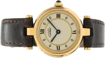 Title: Vermeil quartz herreur med brun læderrem Ø 24 mm (New)
Brand: Cartier
Model:
Ref: 134942
Category: Dress
Diameter: 24mm
Functions:
Year:
Price: 5000
Condition: 5.0
Dial Color: Hvid
Strap: Læder
Case material: Guld
Gender: Dame
Match: 100.0%
Billedet er ejet af Bruun Rasmussen (768096) Et Cartier ur