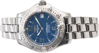 Title: Colt Océane stål quartz med datovisning Ø33.5 mm, 2000'erne (New)
Brand: Breitling
Model: Colt Océane
Ref: A57350
Category: Dykker
Diameter: 34mm
Functions: Dato
Year: 2000
Price: 5000
Condition: 6.5
Dial Color: Blå
Strap: Metal
Case material: Stål
Gender: Herre
Match: 100.0%
Billedet er ejet af Bruun Rasmussen (904712) Et Breitling ur