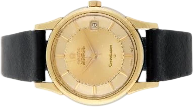 Titel: Constellation "Pie-Pan" i belagt guld og stål (Nyhed)
Mærke: Omega
Model: Constellation "Pie-Pan"
Ref.: 14383 61 SC
Årgang: 1962
Tilbehør:
Pris: 9.000 kr.
Diameter: 34mm
Funktioner: Dato
Skivefarve: Guld
Rem: Læder
Kassemateriale: Guld
Kategori: Dress
Køn: Unisex
Match: 100.0%
Billedet ejes af Bruun Rasmussen (1138008) Et Omega ur
