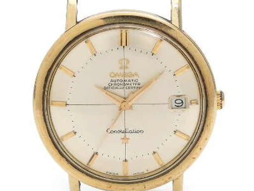 Title: Constellation of gold-plated steel, ref. 168004-63, 1960's, 36 mm, mechanical automatic with date (New)
Brand: Omega
Model: Constellation
Ref: 168004-63
Category: Dress
Diameter: 36mm
Functions: Dato
Year: 1960
Price: 5500
Condition: undefined
Dial Color: Hvid
Strap: Andet
Case material: Andet
Gender: Herre
Match: 100.0%
Billedet er ejet af Bruun Rasmussen (417471) Et Omega ur