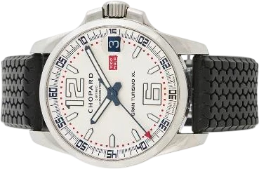 Titel: Mille Miglia GT XL of steel, ref. 16/8458 (Nyhed)
Mærke: Chopard
Model: Mille Miglia GT XL
Ref.: 16/8458
Kategori: Sport
Diameter: 44mm
Funktioner: Dato
Årgang: 2006
Pris: 17500
Stand: 7.0 (Brugt)
Skivefarve: Hvid
Rem: Gummi
Kassemateriale: Stål
Køn: Herre
Match: 100.0%
Billedet ejes af Bruun Rasmussen (953192) Et Chopard ur