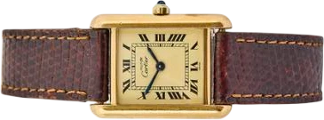 Title: Must de Tank in gold-plated silver, ref. 3 66001, 1990s
Brand: Cartier
Model: Tank
Ref: 3 66001
Category: Dress
Diameter: 20mm
Functions: Dato
Year: 1990
Price: 7000
Condition: 6.5
Dial Color: Guld
Strap: Læder
Case material: Andet
Gender: Dame
Match: 100.0%
Billedet er ejet af Bruun Rasmussen (565995) Et Cartier ur