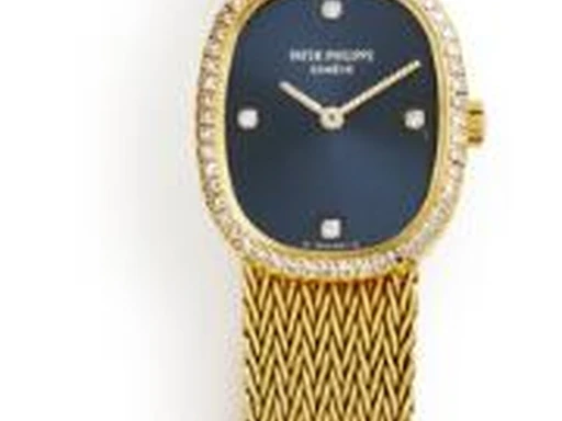 Title: Ellipse in 18k gold, ref. 4498/4, 1987, diamond set dial and case
Brand: Patek Philippe
Model: Ellipse
Ref: 4498/4
Category: Dress
Diameter: nullmm
Functions: Dato
Year: 1987
Price: 35000
Condition:
Dial Color: Blå
Strap: Metal
Case material: Guld
Gender: Herre
Match: 100.0%
Billedet er ejet af Bruun Rasmussen (501429) Et Patek Philippe ur