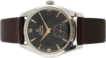 Titel: Seamaster af stål, ref. 2937–1, manual optræk, ca. 1960 (Nyhed)
Mærke: Omega
Model: Seamaster
Ref.: 2937–1
Kategori: Dress
Diameter: 36mm
Funktioner: Dato
Årgang: 1960
Pris: 2500
Stand: 5.0 (Brugt)
Skivefarve: Sort
Rem: Læder
Kassemateriale: Stål
Køn: Herre
Match: 100.0%
Billedet ejes af Bruun Rasmussen (951024) Et Omega ur