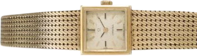 Title: Wristwatch of 14k gold Ref. 970561 from 1966
Brand: Omega
Model:
Ref: 970561
Category: Dress
Diameter: 14mm
Functions:
Year: 1966
Price: 10000
Condition: 6.0
Dial Color: Guld
Strap: Andet
Case material: Guld
Gender: Dame
Match: 100.0%
Billedet er ejet af Bruun Rasmussen (904716) Et Omega ur