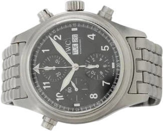 Titel: Pilot's Spitfire double chronograph stål Ref. 2946460, 2004 (Nyhed)
Mærke: IWC
Model: Pilot's Spitfire double chronograph
Ref.: 2946460
Kategori: Pilot
Diameter: 42mm
Funktioner: Kronograf, Dato, Ugedag
Årgang: 2004
Pris: 22500
Stand: 7.0 (Brugt)
Skivefarve: Sort
Rem: Metal
Kassemateriale: Stål
Køn: Herre
Match: 100.0%
Billedet ejes af Bruun Rasmussen (950987) Et IWC ur