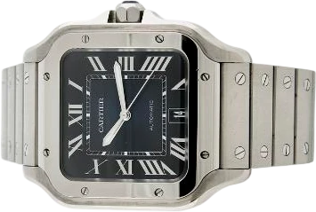 Titel: Santos af stål, ref. 4072, mekanisk automatisk med datovisning.
Mærke: Cartier
Model: Santos
Ref.: 4072
Årgang: 2010
Tilbehør: Boks
Stand: 8.0 (Brugt)
Pris: 47.500 kr.
Diameter: 40mm
Funktioner: Dato
Skivefarve: Sort
Rem: Metal
Kassemateriale: Stål
Kategori: Dress
Køn: Herre
Match: 100.0%
Billedet ejes af Bruun Rasmussen (1057258) Et Cartier ur