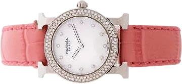 Title: Heure H with MOP dial in steel, ref. HR1.230, quartz movement, 2000s
Brand: Hermès
Model: Heure H
Ref: HR1.230
Category: Dress
Diameter: 25mm
Functions: Dato
Year: 2000
Price: 13500
Condition: 8.5
Dial Color: Hvid
Strap: Læder
Case material: Stål
Gender: Dame
Match: 100.0%
Billedet er ejet af Bruun Rasmussen (566009) Et Hermès ur