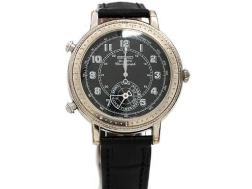 Title: Alarm chronograph of steel, Ref. 8M25-8000 (New)
Brand: Seiko
Model: Alarm chronograph
Ref: 8M25-8000
Category: Sport
Diameter: 37mm
Functions: Kronograf, Dato, Ugedag, GMT
Year: null
Price: 2500
Condition: undefined
Dial Color: Sort
Strap: Læder
Case material: Stål
Gender: Herre
Match: 100.0%
Billedet er ejet af Bruun Rasmussen (467467) Et Seiko ur