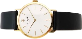 Title: Cellini 18k guld dressur ref. 3601 fra 1970'erne (New)
Brand: Rolex
Model: Cellini
Ref: 3601
Category: Dress
Diameter: 31mm
Functions: Dato
Year: 1970
Price: 17500
Condition: 6.5
Dial Color: Hvid
Strap: Læder
Case material: Guld
Gender: Herre
Match: 100.0%
Billedet er ejet af Bruun Rasmussen (904724) Et Rolex ur