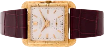 Titel: Florentine i 18 kt. guld, ref. 2486 (Nyhed)
Mærke: Patek Philippe
Model: Florentine
Ref.: 2486
Årgang: 1957
Tilbehør: Boks og Papirer
Pris: 90.000 kr.
Diameter: 31mm
Funktioner:
Skivefarve: Hvid
Rem: Læder
Kassemateriale: Guld
Kategori: Dress
Køn: Unisex
Match: 100.0%
Billedet ejes af Bruun Rasmussen (1207261) Et Patek Philippe ur