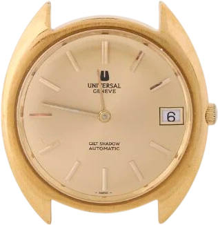 Title: Gilt Shadow Automatic Ref. 557.102, 1970s
Brand: Universal Geneve
Model: Gilt Shadow
Ref: 557.102
Category: Dress
Diameter: 35mm
Functions: Dato
Year: 1970
Price: 5000
Condition: 5.0
Dial Color: Gul
Strap: Andet
Case material: Stål
Gender: Herre
Match: 100.0%
Billedet er ejet af Bruun Rasmussen (628696) Et Universal Geneve ur