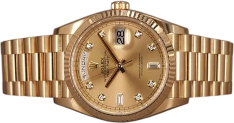 Title: Day Date 36 - Diamond - 128238 (New)
Brand: Rolex
Model: Day-Date 36
Ref: 128238
Category: Dress
Diameter: 36mm
Functions: Dato, Ugedag
Year: 2021
Price: 265000
Condition: 9.0
Dial Color: Guld
Strap: Metal
Case material: Guld
Gender: Herre
Match: 100.0%
Billedet er ejet af Chrono (751040) Et Rolex ur