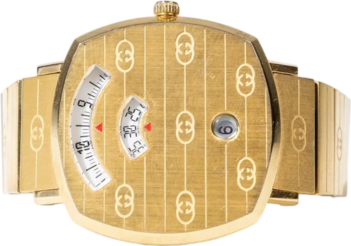 Title: Grip
Brand: Gucci
Model: grip
Ref: ya157409
Category: Dress
Diameter: 38mm
Functions: Dato
Year:
Price: 2499
Condition: 7.0
Dial Color: Guld
Strap: Metal
Case material: Stål
Gender: Herre
Match: 100.0%
Billedet er ejet af Chrono Collective (496871) Et Gucci ur