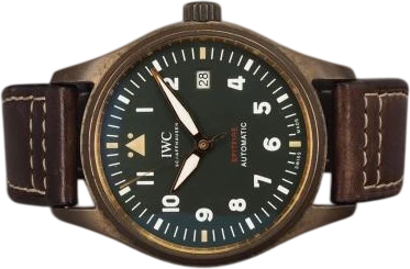 Title: Spitfire Bronze IW326802
Brand: IWC
Model: IWC Spitfire Bronze
Ref: IW326802
Category: Pilot
Diameter: 39mm
Functions: Dato
Year: 2020
Price: 30000
Condition: 8.0
Dial Color: Grøn
Strap: Læder
Case material: Andet
Gender: Herre
Match: 100.0%
Billedet er ejet af Chrono (253297) Et IWC ur