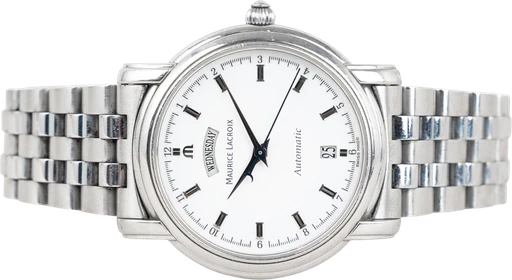 Titel: Pontos Day Date
Mærke: Maurice Lacroix
Model: Pontos Day Date
Ref.: PT6027
Kategori: Dress
Diameter: 38mm
Funktioner: Ugedag, Dato
Årgang:
Pris: 4499
Stand: 7.0 (Brugt)
Skivefarve: Hvid
Rem: Metal
Kassemateriale: Stål
Køn: Herre
Match: 100.0%
Billedet ejes af Chrono Collective (925773) Et Maurice Lacroix ur