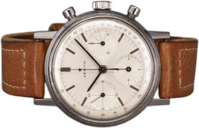 Title: Chronograph A273
Brand: Zenith
Model: Zenith Chronograph 146HP
Ref: A273
Category: Racing
Diameter: 37mm
Functions: Kronograf
Year:
Price: 27000
Condition: 8.0
Dial Color: Hvid
Strap: Læder
Case material: Stål
Gender: Herre
Match: 100.0%
Billedet er ejet af Chrono (100967) Et Zenith ur