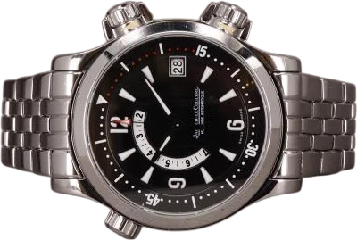 Title: Master Compressor Memovox (New)
Brand: Jaeger-LeCoultre
Model: Master Compressor Memovox
Ref: 146.8.97
Category: Sport
Diameter: 41mm
Functions: Dato
Year: 2003
Price: 36000
Condition: 8.0
Dial Color: Sort
Strap: Metal
Case material: Stål
Gender: Herre
Match: 100.0%
Billedet er ejet af Chrono (818642) Et Jaeger-LeCoultre ur