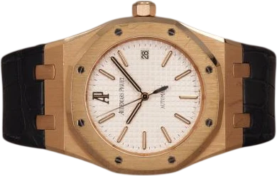 Titel: Royal Oak 15300OR
Mærke: Audemars Piguet
Model: Royal Oak
Ref.: 15300OR
Kategori: Dress
Diameter: 39mm
Funktioner: Dato
Årgang:
Pris: 240000
Stand: 8.0 (Brugt)
Skivefarve: Hvid
Rem: Læder
Kassemateriale: Guld
Køn: Herre
Match: 100.0%
Billedet ejes af Chrono (906899) Et Audemars Piguet ur