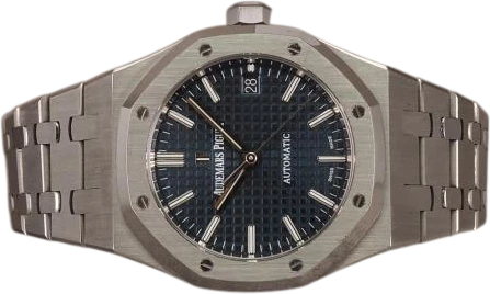 Titel: Royal Oak 15450ST (Nyhed)
Mærke: Audemars Piguet
Model: Royal Oak Selfwinding
Ref.: 15450ST.OO.1256ST.03
Årgang: 2021
Tilbehør: Boks og Papirer
Stand: 8.0 (Brugt)
Pris: 280.000 kr.
Diameter: 37mm
Funktioner: Dato
Skivefarve: Blå
Rem: Metal
Kassemateriale: Stål
Kategori: Sport
Køn: Herre
Match: 100.0%
Billedet ejes af Chrono (1209189) Et Audemars Piguet ur