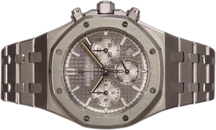 Title: Royal Oak Chronograph 26315ST (New)
Brand: Audemars Piguet
Model: Royal Oak Chronograph
Ref: 26315ST.OO.1256ST.02
Category: Sport
Diameter: 38mm
Functions: Kronograf, Dato
Year: 2021
Price: 265000
Condition: 8.0
Dial Color: Grå
Strap: Metal
Case material: Stål
Gender: Herre
Match: 100.0%
Billedet er ejet af Chrono (751039) Et Audemars Piguet ur