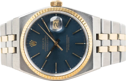 Title: Datejust Oysterquartz (New)
Brand: Rolex
Model: Datejust Oysterquartz
Ref: 17013
Category: Dress
Diameter: 36mm
Functions: Dato
Year: 1980
Price: 31999
Condition: 7.0
Dial Color: Blå
Strap: Metal
Case material: Andet
Gender: Herre
Match: 100.0%
Billedet er ejet af Chrono Collective (898682) Et Rolex ur