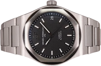 Titel: Laureato 81010-11-634-11A
Mærke: Girard-Perregaux
Model: Laureato
Ref.: 81010-11-634-11A
Kategori: Sport
Diameter: 42mm
Funktioner: Dato
Årgang: 2018
Pris: 55000
Stand: 8.0 (Brugt)
Skivefarve: Sort
Rem: Metal
Kassemateriale: Stål
Køn: Herre
Match: 100.0%
Billedet ejes af Chrono (944954) Et Girard-Perregaux ur